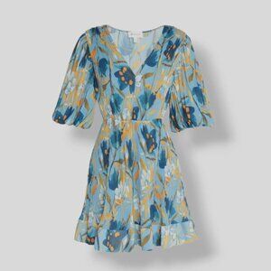 Milly "Giula" Watercolor Pleated Dress